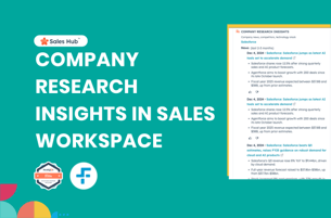 Company Research Insights in Sales Workspace