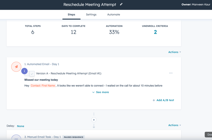 Sales Sequence HubSpot